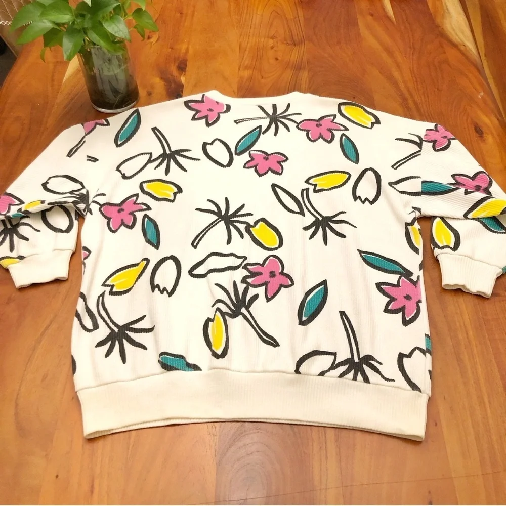 Vintage Oversized Multicolored Artsy Colorful Pattern Sweatshirt Sweater Jumper. - Picture 13 of 16